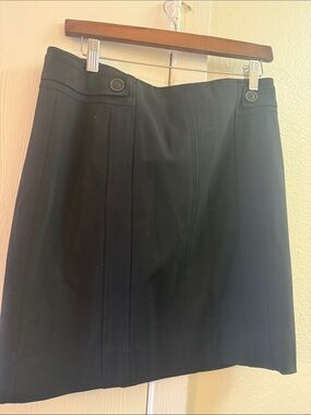 White House Black Market Black Mini Skirt with Button Detail